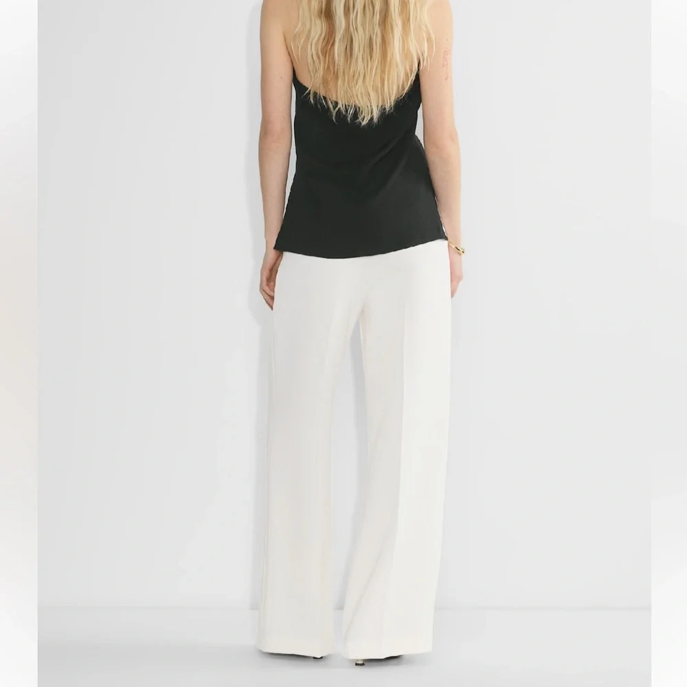 Aritzia Wilfred Effortless High Wide Leg Pant In Light Birch Size 8 - Picture 2 of 14